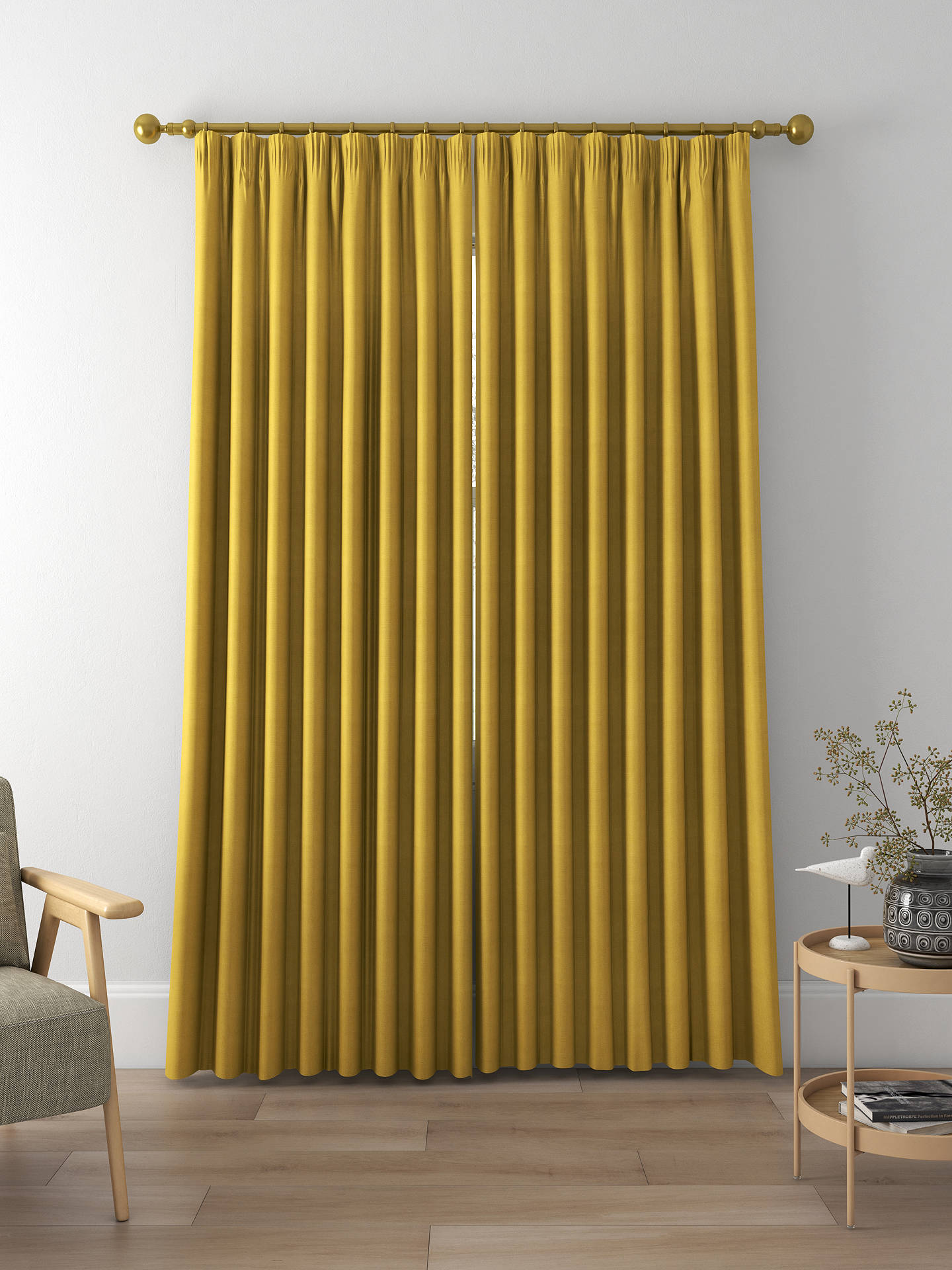 Designers Guild Brera Lino Made to Measure Curtains, Ochre