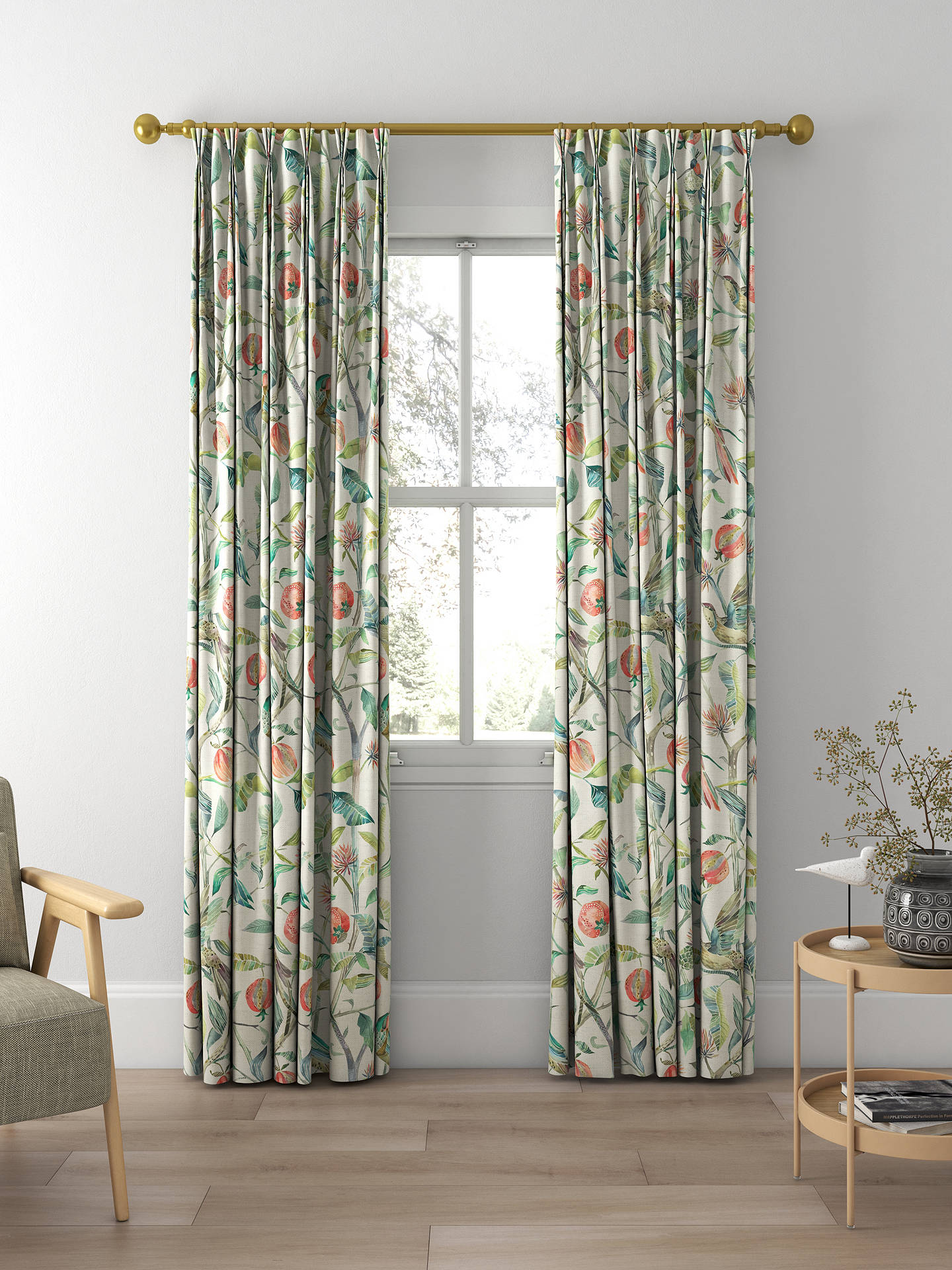 Voyage Colyford Made to Measure Curtains, Pomegranate Silver