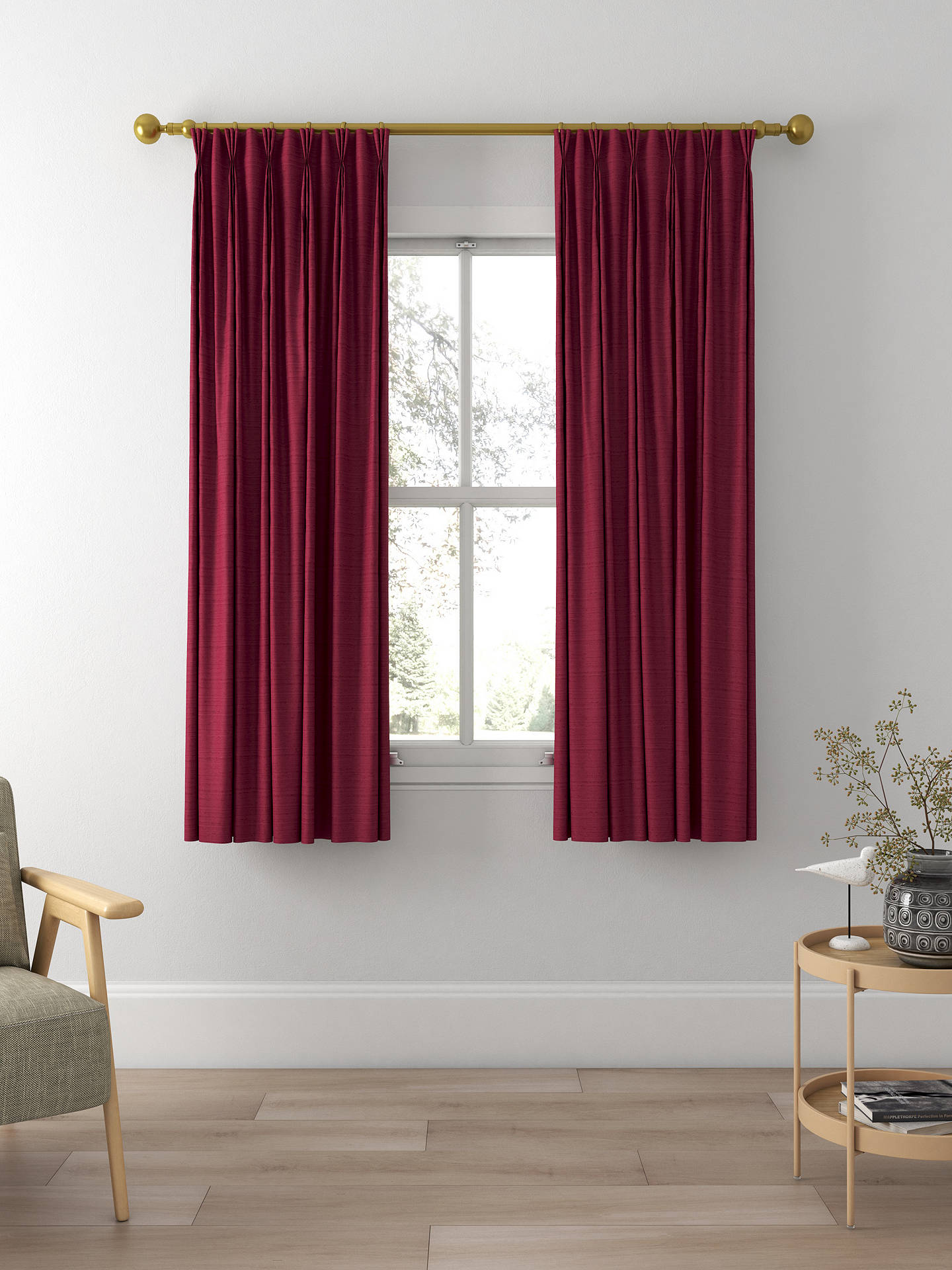 Designers Guild Chinon Made to Measure Curtains, Ruby