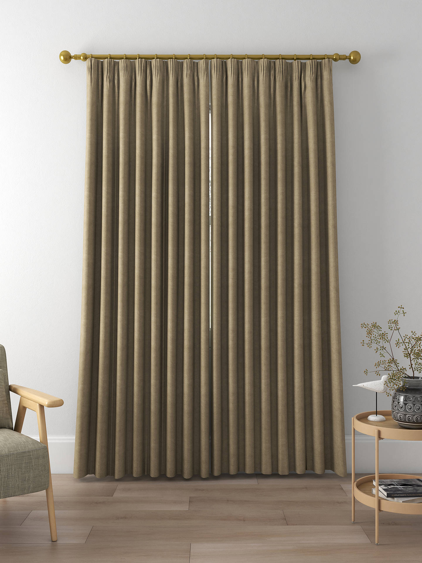 Designers Guild Brera Lino Made to Measure Curtains, Moleskin