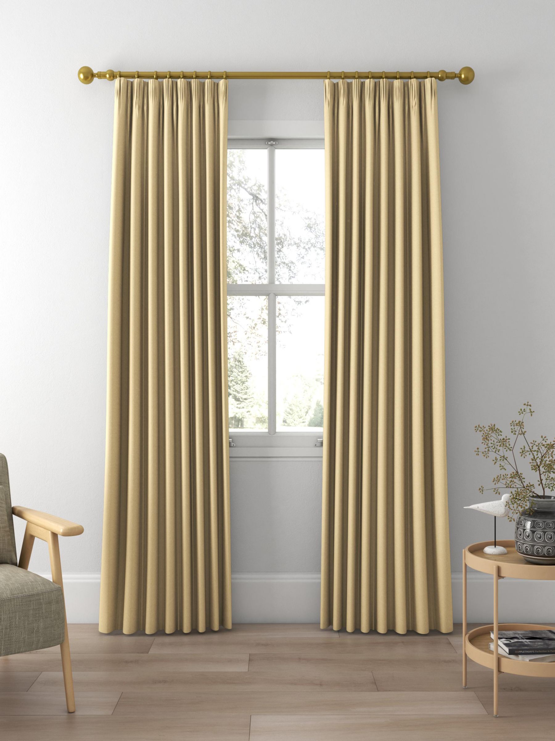 Designers Guild Anshu Made to Measure Curtains, Parchment