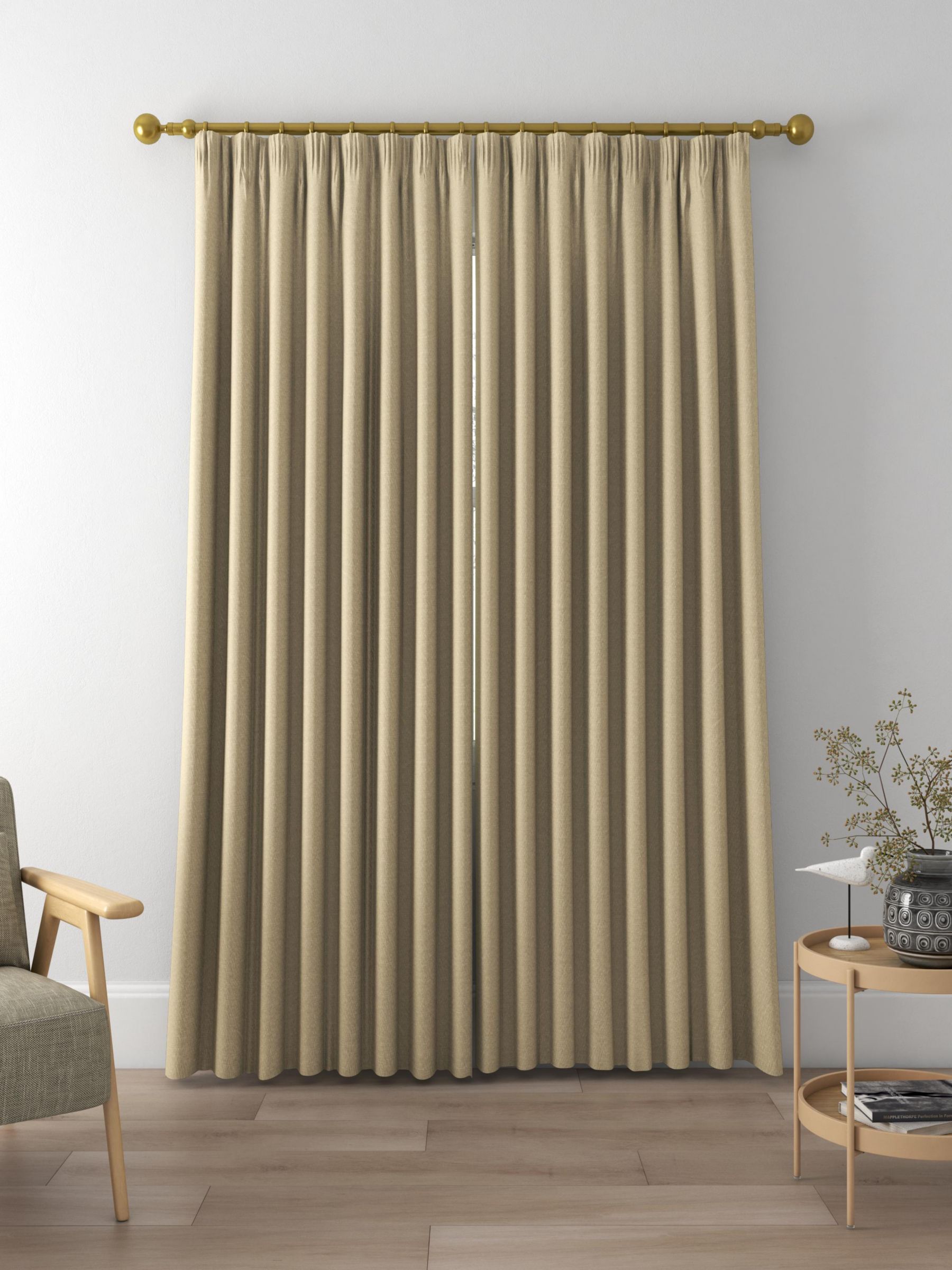 Designers Guild Anshu Made to Measure Curtains, Natural