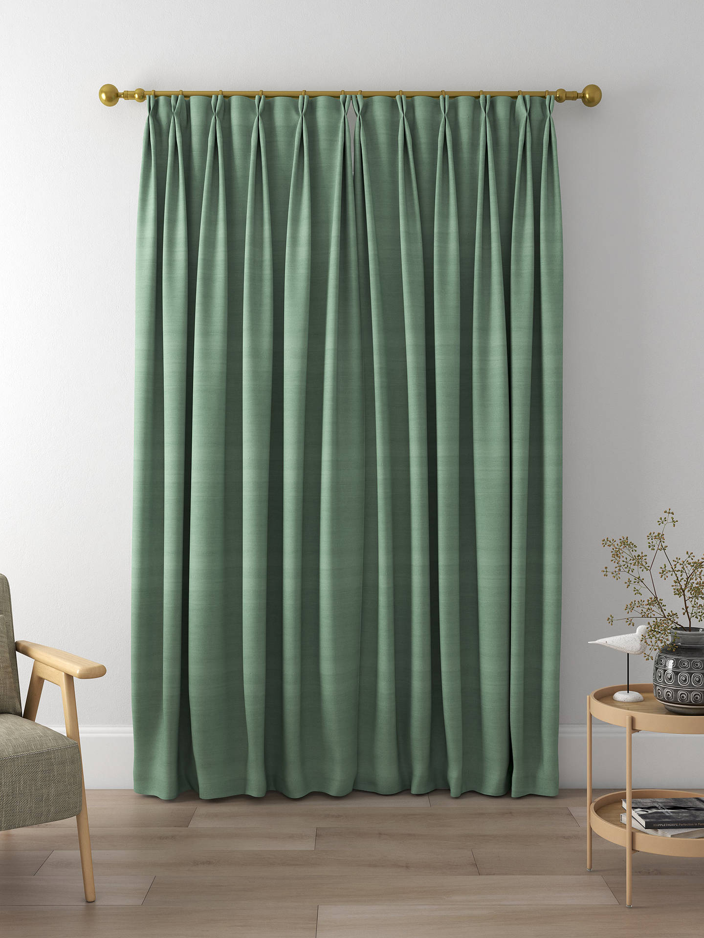 Designers Guild Chinon Made to Measure Curtains, Pale Jade