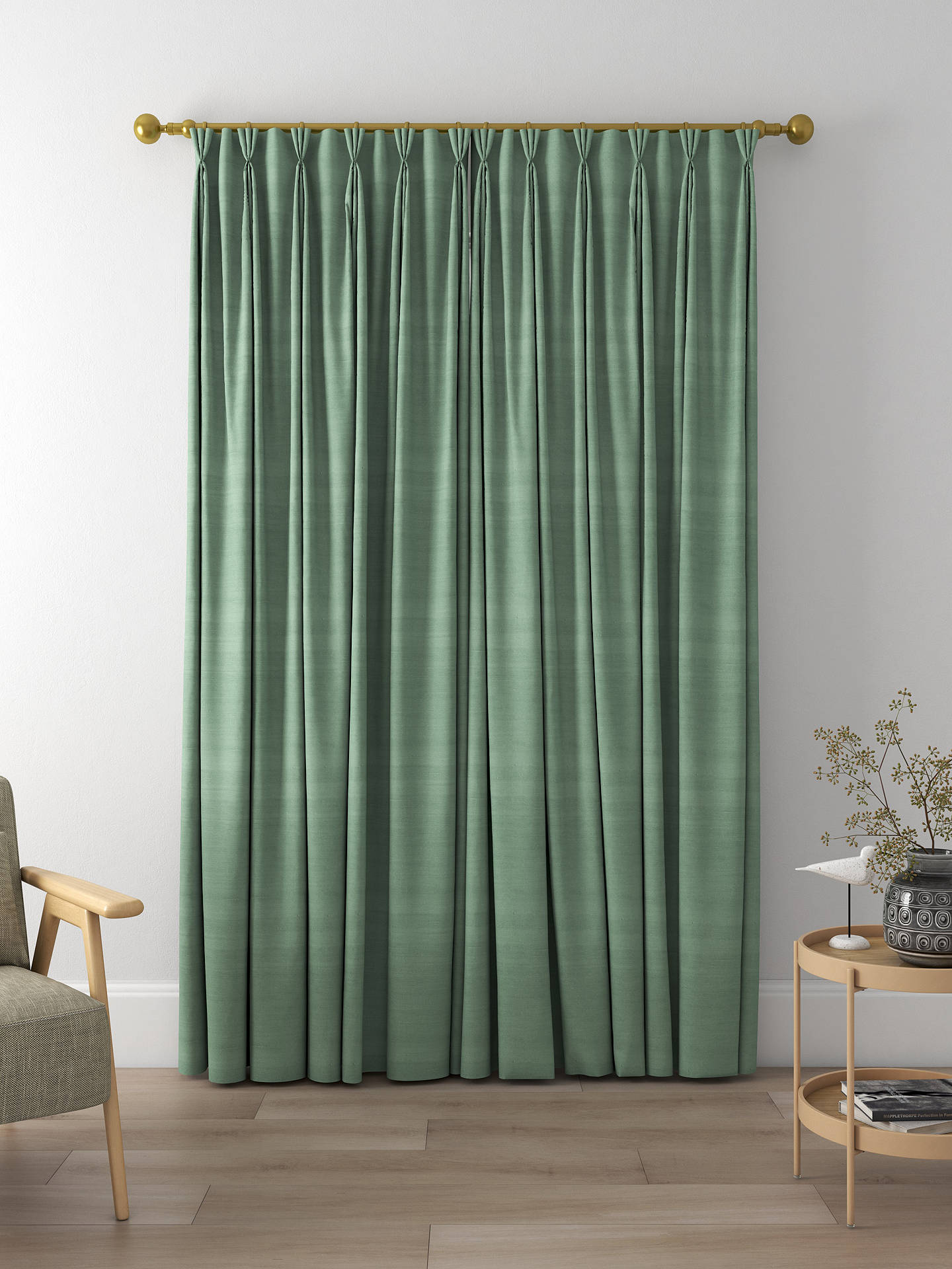 Designers Guild Chinon Made to Measure Curtains, Pale Jade