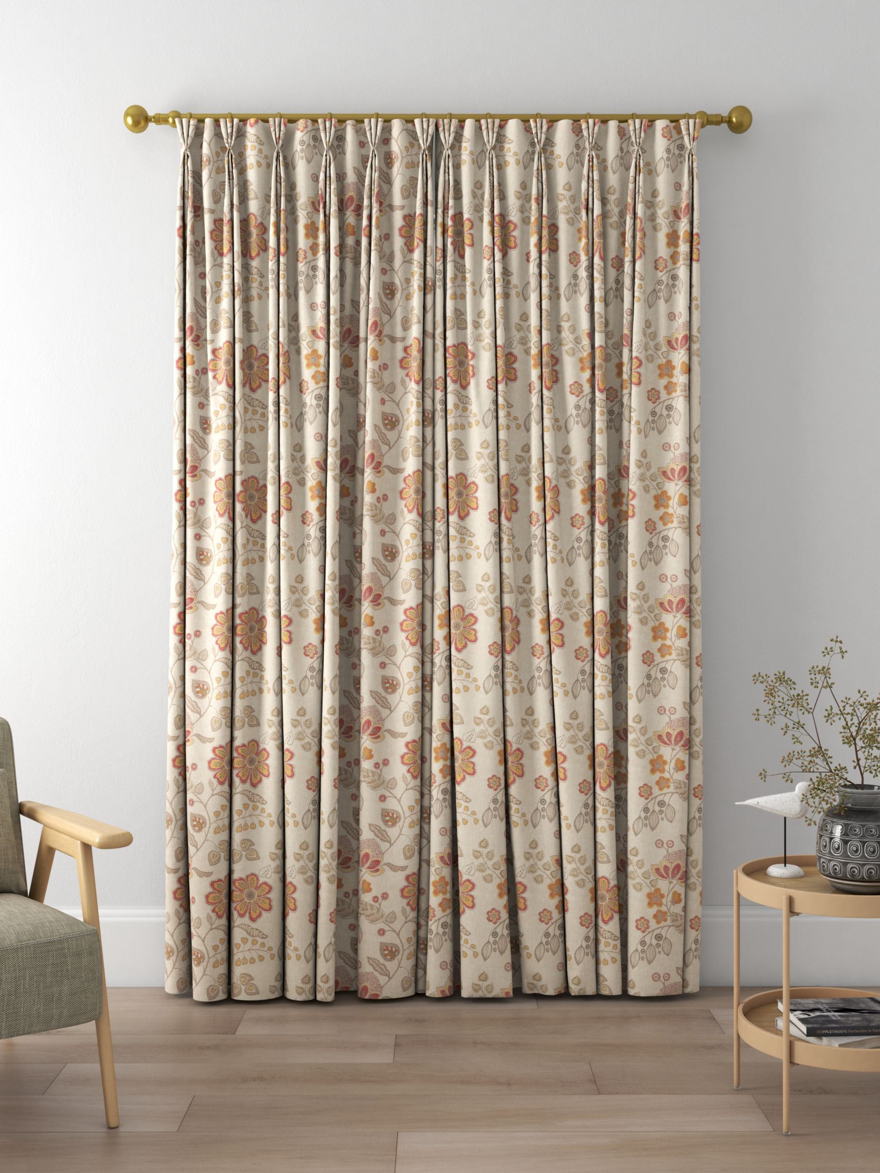 Voyage Hartwell Made to Measure Curtains, Terracotta