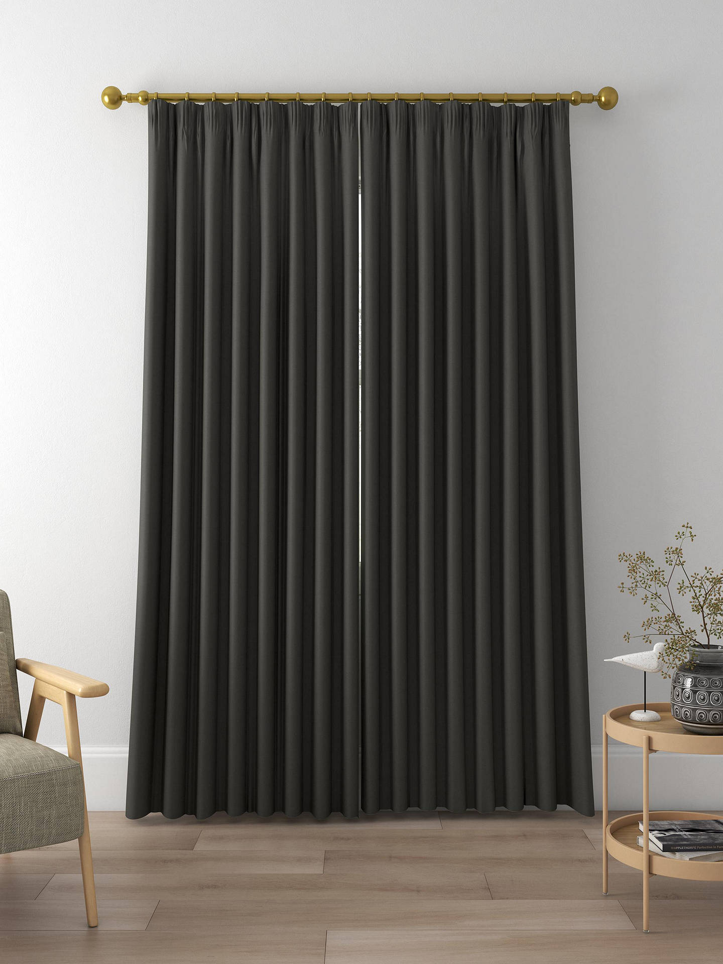 Designers Guild Tiber Alta Made to Measure Curtains, Noir