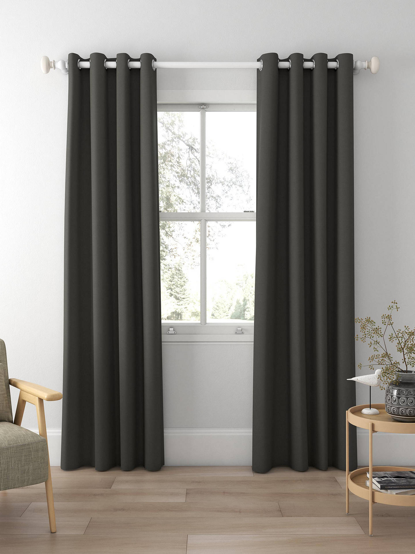 Designers Guild Tiber Alta Made to Measure Curtains, Noir