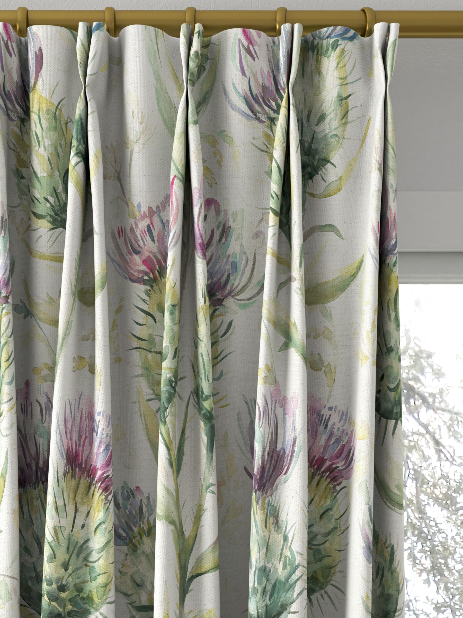 Voyage Thistle Glen Made to Measure Curtains, Spring Cream