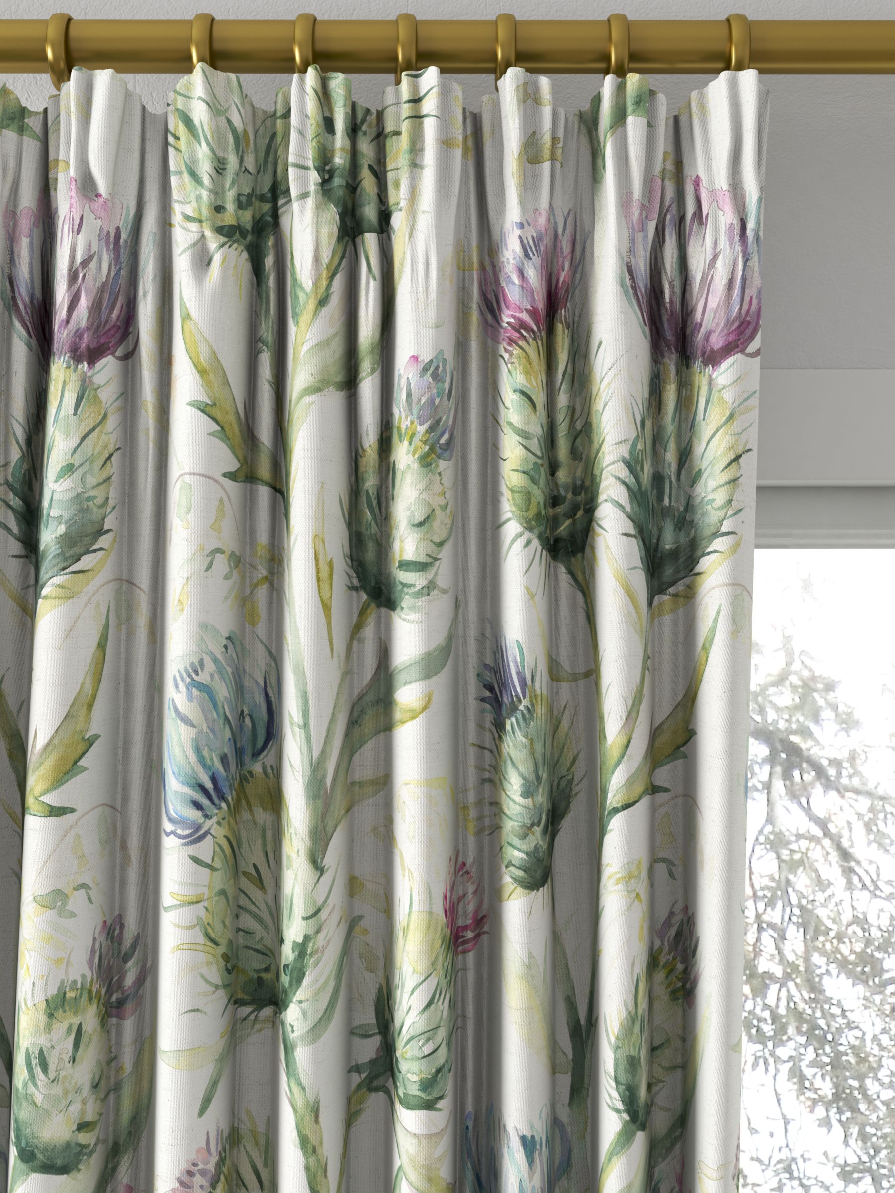 Voyage Thistle Glen Made to Measure Curtains, Spring Cream