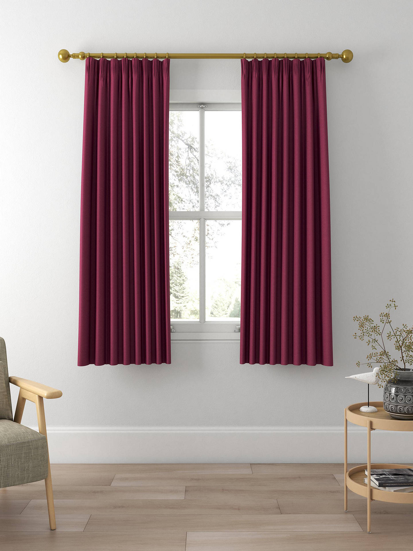 Designers Guild Anshu Made to Measure Curtains, Berry