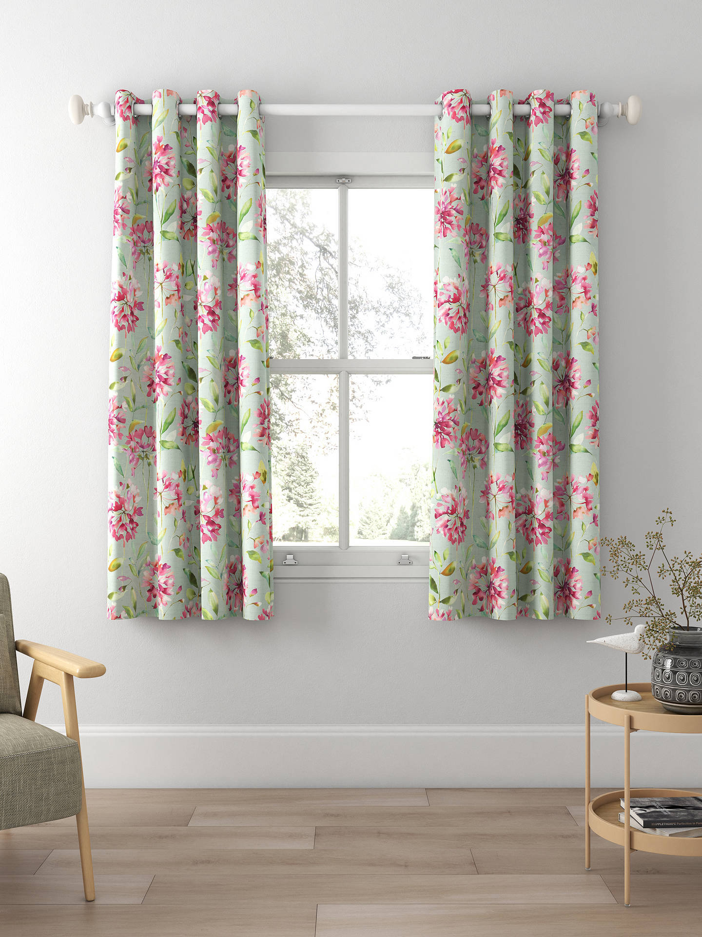Voyage Clovelly Made to Measure Curtains, Raspberry Slate