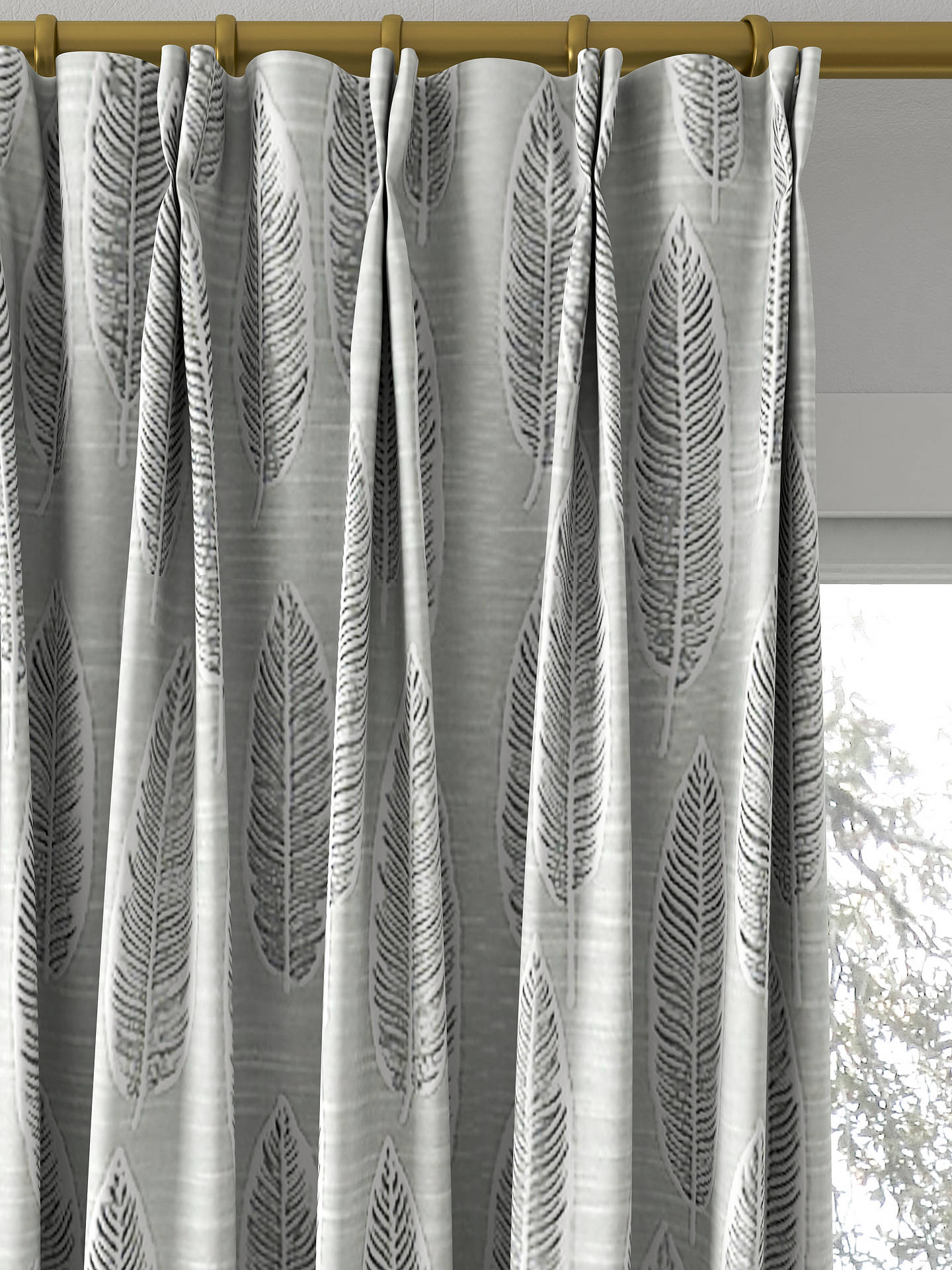 Prestigious Textiles Quill Made to Measure Curtains, Silver