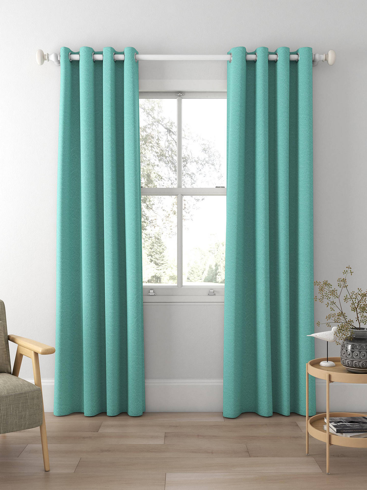 Designers Guild Anshu Made to Measure Curtains, Sea Mist