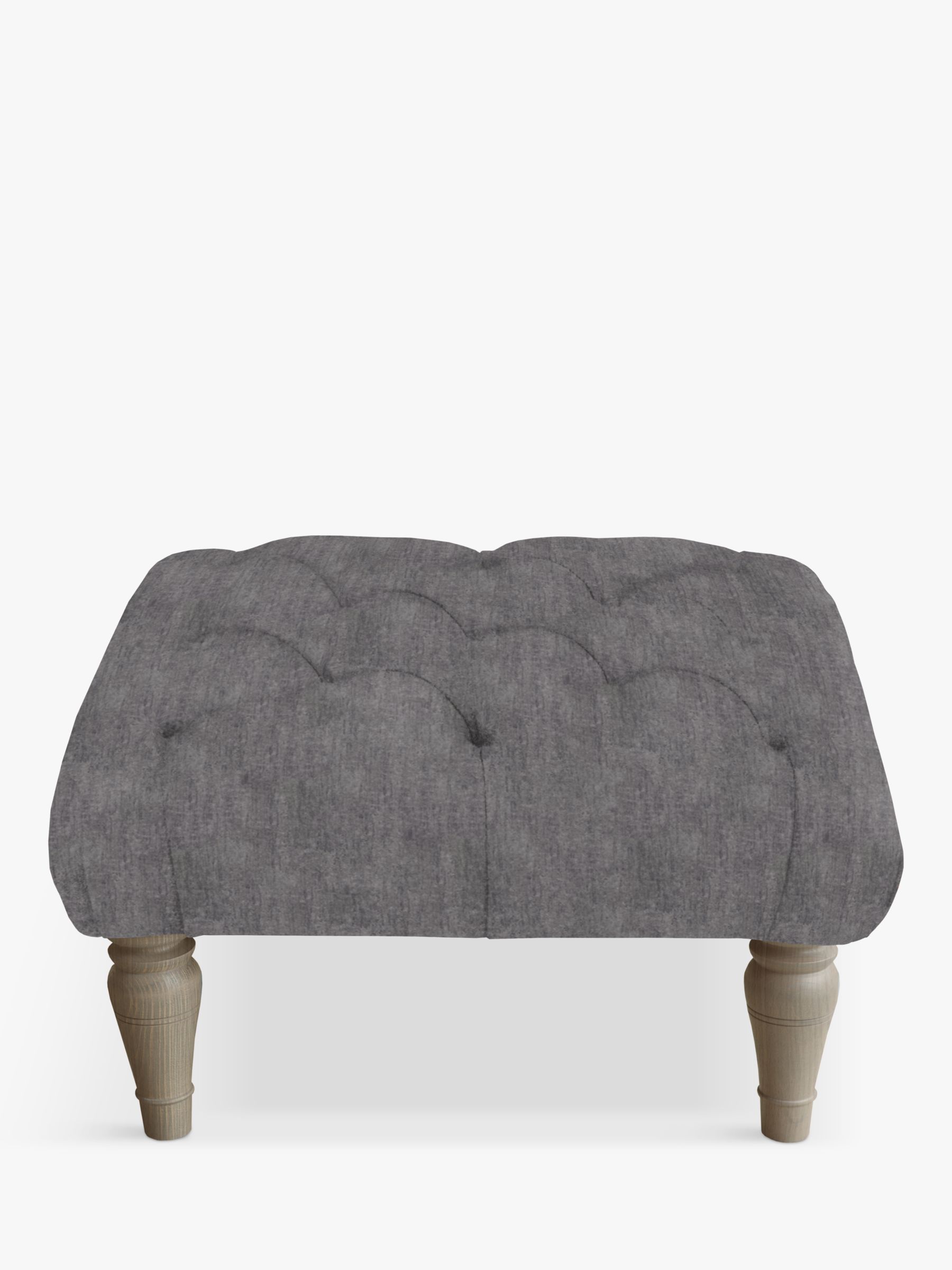 Skittle Range, Tetrad Cosy Club Skittle Button Detail Footstool, Light Leg, Odyssey Flint