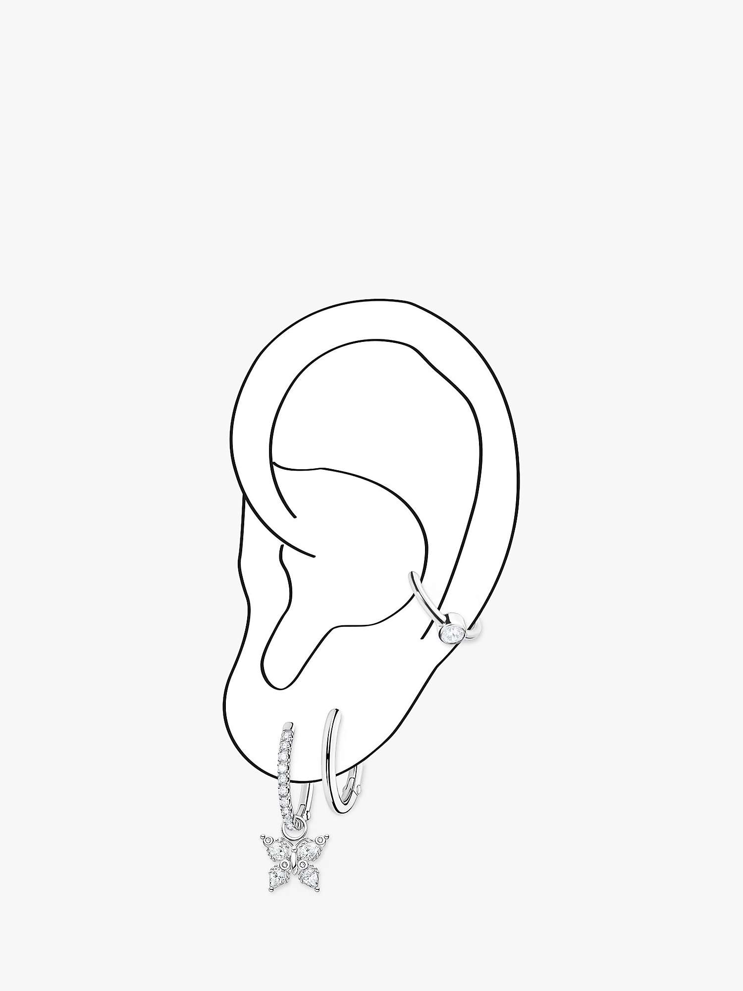 Buy THOMAS SABO Cubic Zirconia Single Ear Hoop Earring, Silver Online at johnlewis.com