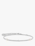 THOMAS SABO Charm Club Cubic Zirconia & Fresh Water Pearl Bracelet, Silver