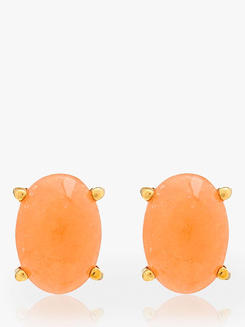 Buy L & T Heirlooms 9ct Yellow Gold Second Hand Cherry Quartz Stud Earrings Online at johnlewis.com
