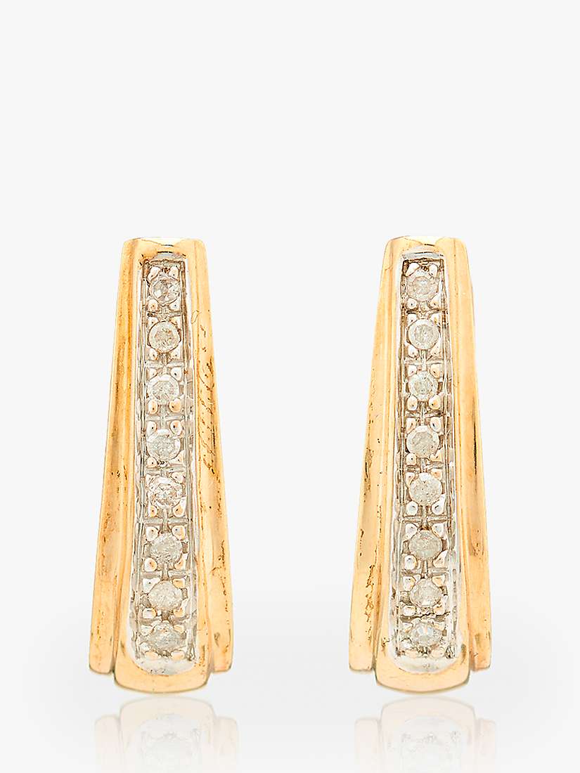 Buy L & T Heirlooms 9ct Yellow Gold Second Hand Diamond Cuff Earrings Online at johnlewis.com
