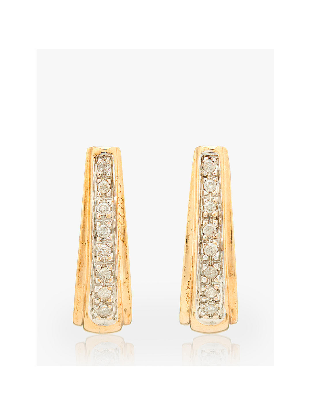 L & T Heirlooms 9ct Yellow Gold Second Hand Diamond Cuff Earrings