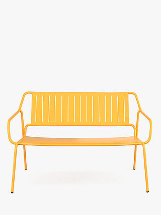 John Lewis ANYDAY Brights 2-Seater Metal Garden Sofa, Melon Yellow