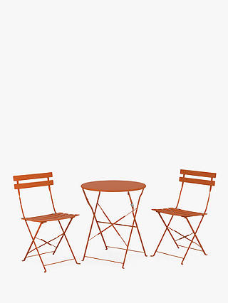 ANYDAY John Lewis & Partners Camden Garden Bistro Table & Chairs Set, Flame