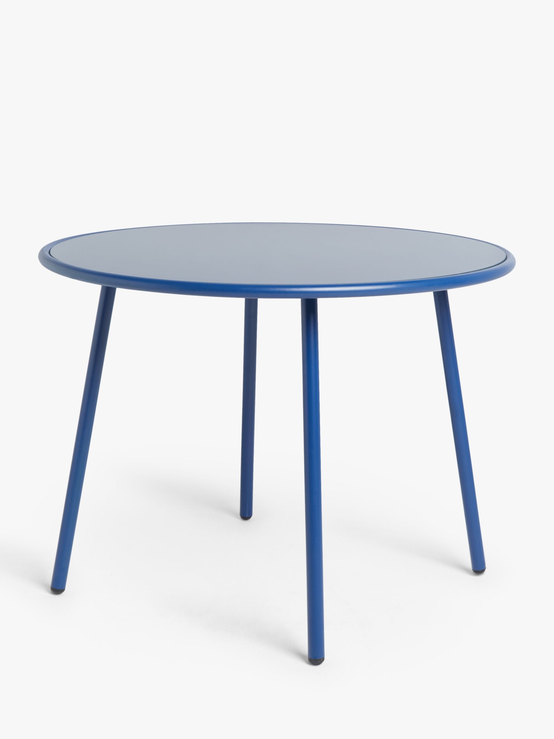 Photo of John lewis anyday brights 4-seater metal round garden dining table 100cm estate blue