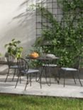 John Lewis & Partners Chevron Garden Dining Chair, Set of 2, Black/Grey