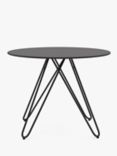 John Lewis Chevron 4-Seater Round Garden Dining Table, 100cm, Black