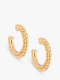 Eclectica Vintage 22ct Gold Plated Twisted Rope Hoop Earrings, Dated Circa 1990s