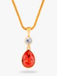 Eclectica Pre-Loved 22ct Gold Plated Swarovski Crystal Pendant Necklace, Dated Circa 1990s, Gold/Peach