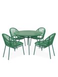John Lewis Salsa 4-Seater Round Garden Dining Table & Chairs Set, Jolly Green