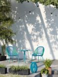 John Lewis & Partners Salsa 2-Seater Round Garden Bistro Table & Chairs Set, Teal/Aegean