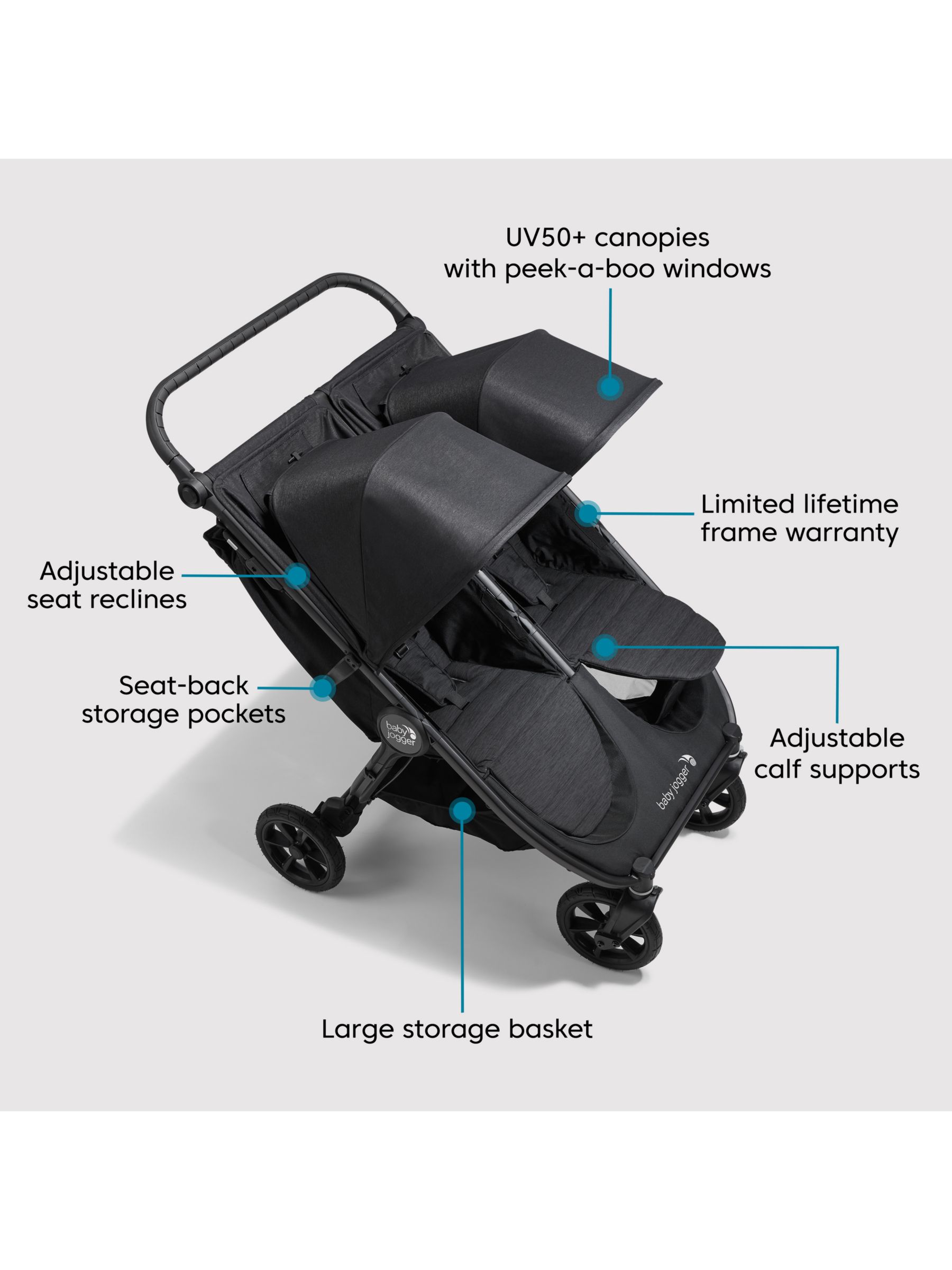 Baby Jogger Mini GT2 Double Pushchair, Opulent