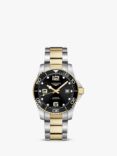 Longines L37813567 Men's Hydro Conquest Date Bracelet Strap Watch, Multi/Black