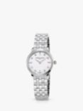 Frederique Constant FC-200STDS26B Women's Slimline Mini Diamond Bracelet Strap Watch, Silver/White