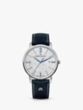 Maurice Lacroix EL1118-SS001-114-1 Men's Eliros Date Leather Strap Watch, Navy/Silver