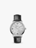 Montblanc 127769 Men's Tradition Automatic Date Leather Strap Watch, Black/Silver