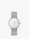 Junghans 27/4106.46 Unisex Max Bill Kleine Date Automatic Mesh Strap Watch, Silver