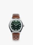 Frederique Constant FC-303HGRS5B6 Men's Vintage Rally Healey Automatic Date Leather Strap Watch, Brown/Green