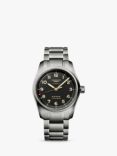 Longines L38101536 Men's Spirit Automatic Date Bracelet Strap Watch, Silver/Black