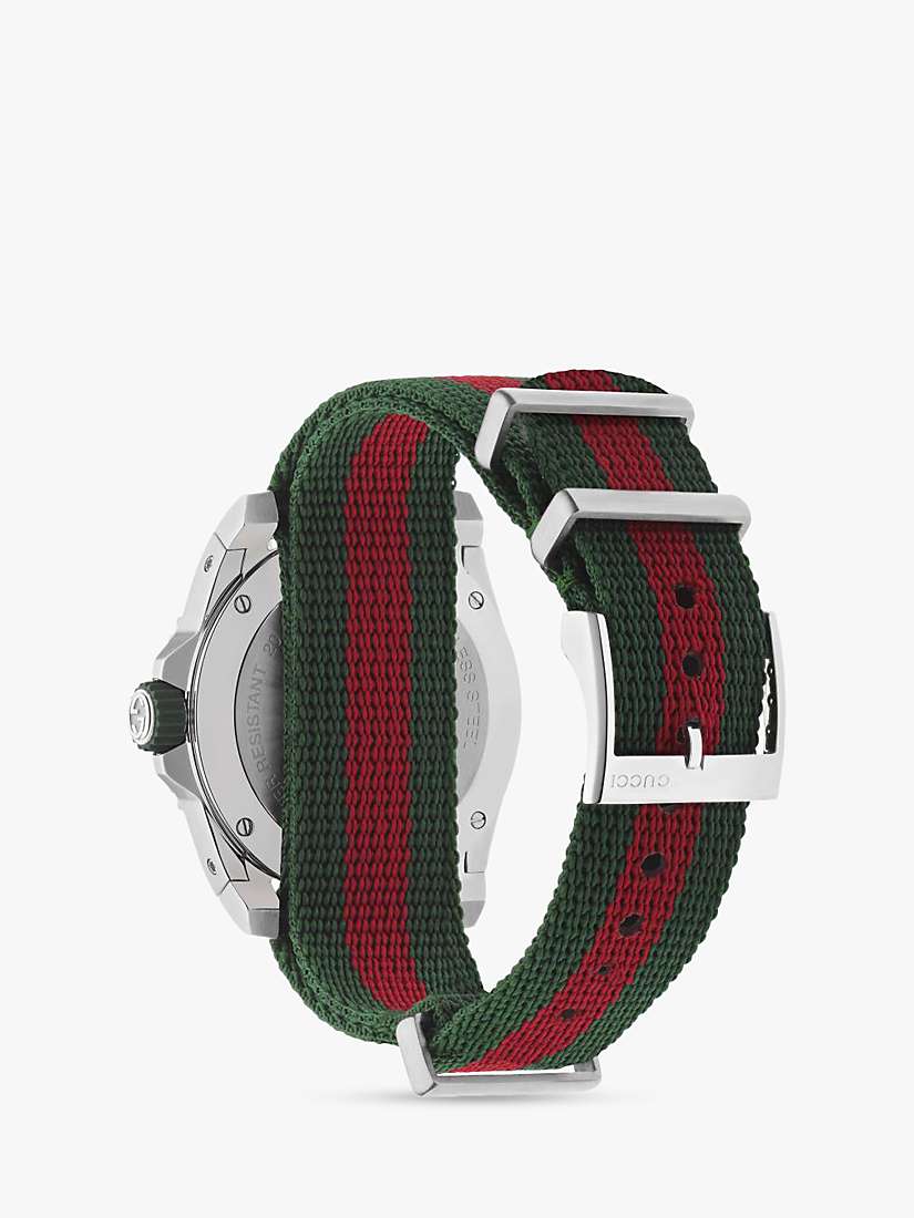 Buy Gucci YA136339 Unisex Dive House Web Strap Watch, Green/Red Online at johnlewis.com
