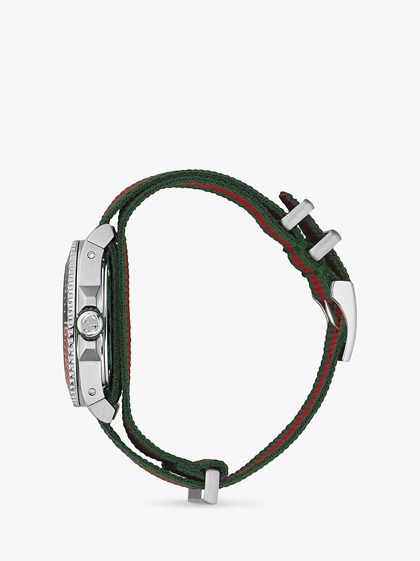 Buy Gucci YA136339 Unisex Dive House Web Strap Watch, Green/Red Online at johnlewis.com