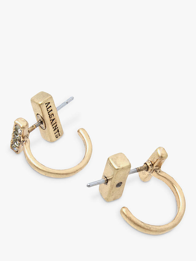 AllSaints Open Hoop Stud Earrings, Gold 