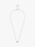 AllSaints Geometric Hexagon Charm Pendant Necklace, Gold/Silver