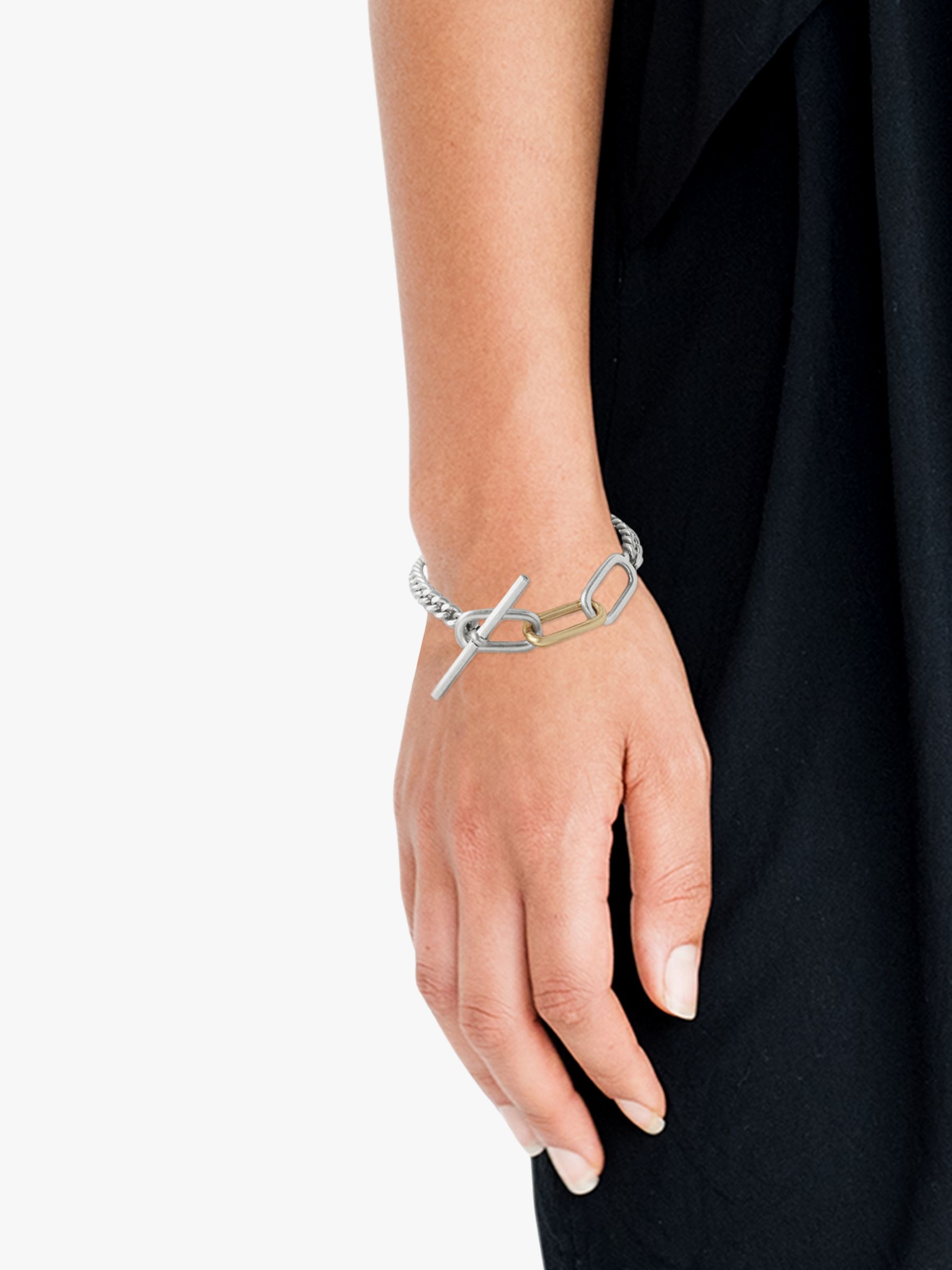 Buy AllSaints Mixed Link Chain Bracelet, Silver/Gold Online at johnlewis.com