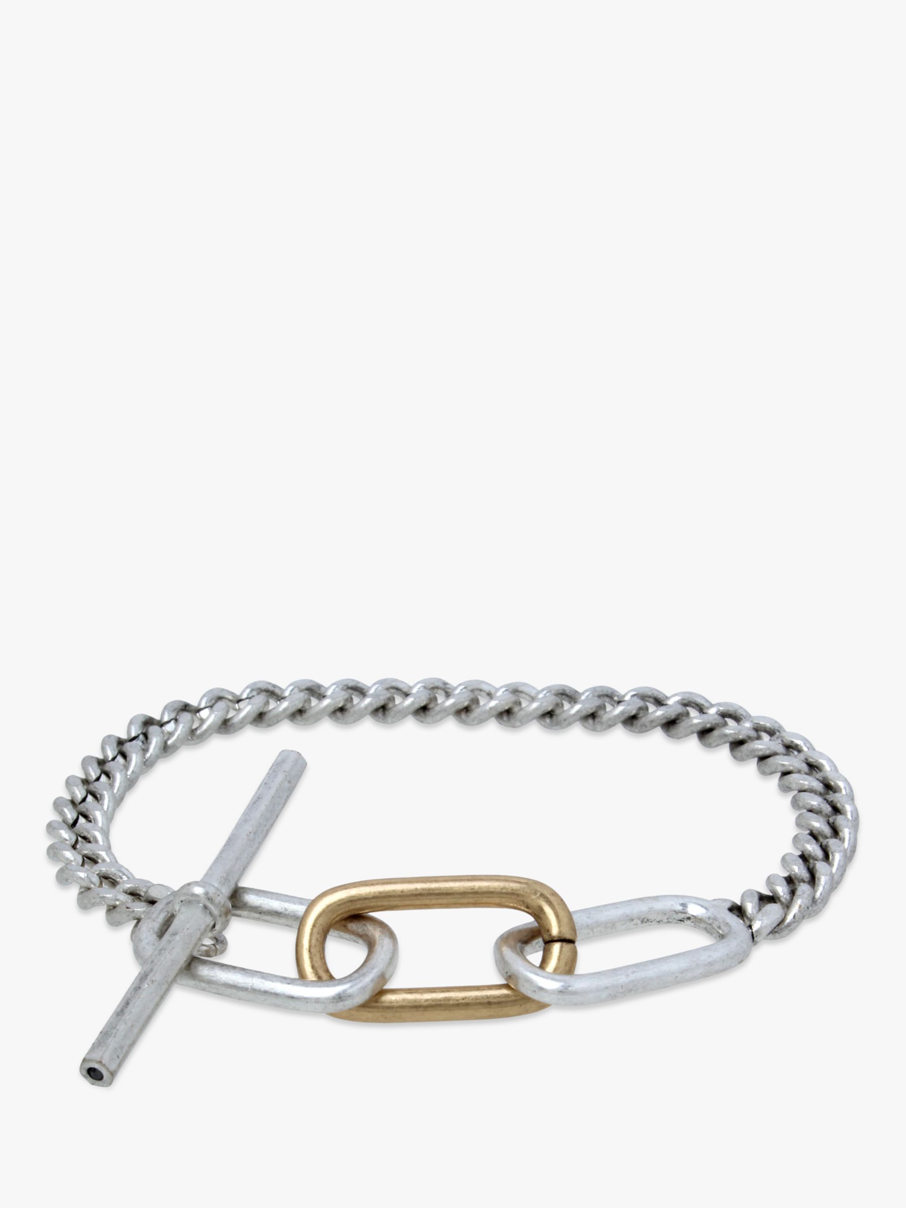 Buy AllSaints Mixed Link Chain Bracelet, Silver/Gold Online at johnlewis.com