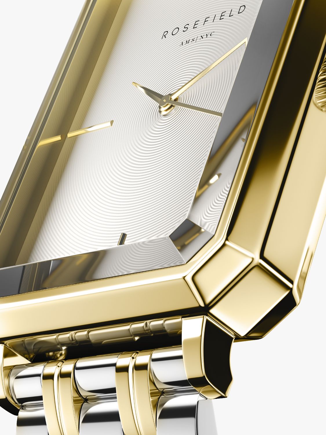 ROSEFIELD Women's Octagon Two-Tone Bracelet Strap Watch, Gold/Silver ...