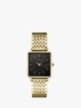 ROSEFIELD Women's The Boxy Date Bracelet Strap Watch, Gold/Black QBSG-Q017