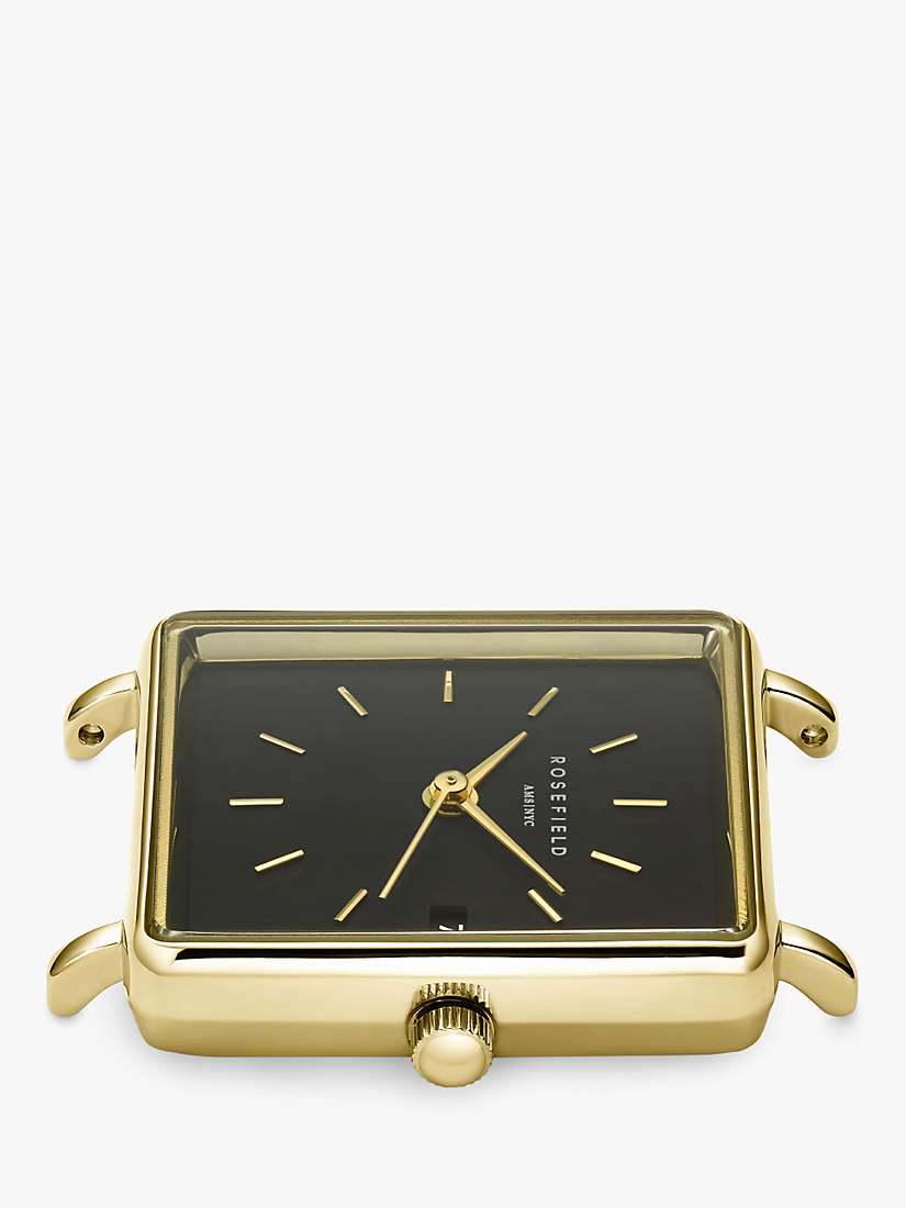 Buy ROSEFIELD Women's The Boxy Date Bracelet Strap Watch, Gold/Black QBSG-Q017 Online at johnlewis.com