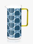 Orla Kiely Block Flower Print Glass Jug, 1.7L, Blue